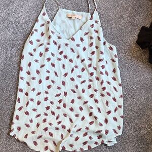 LOFT Women's Camisole with Red Leaf Print